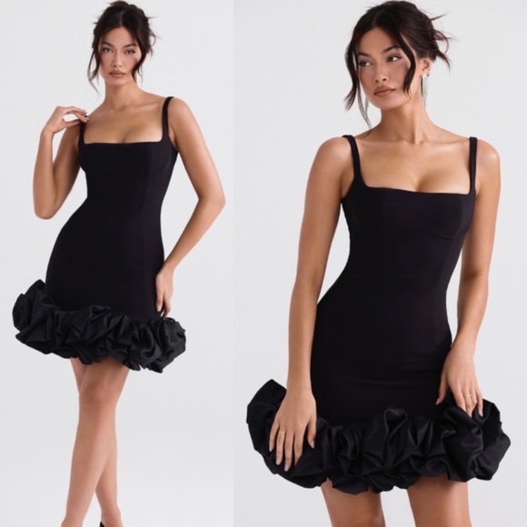 HOUSE OF CB 'Lilou' Black Ruffle Hem‎ Dress /Size XS NWOT - Picture 15 of 17